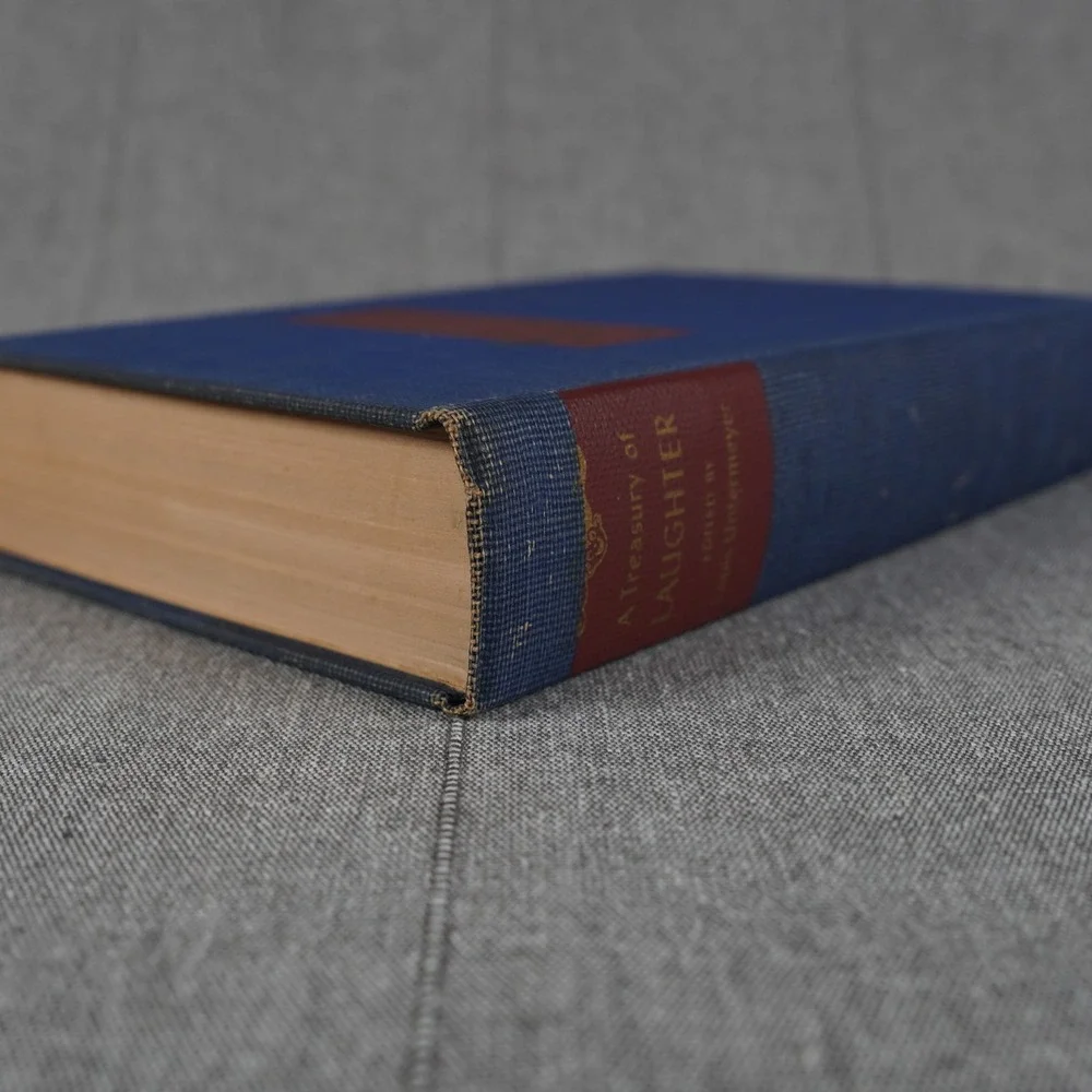A Treasury of Laughter Vintage Hardcover Humor Anthology Illustrated Blue 1946